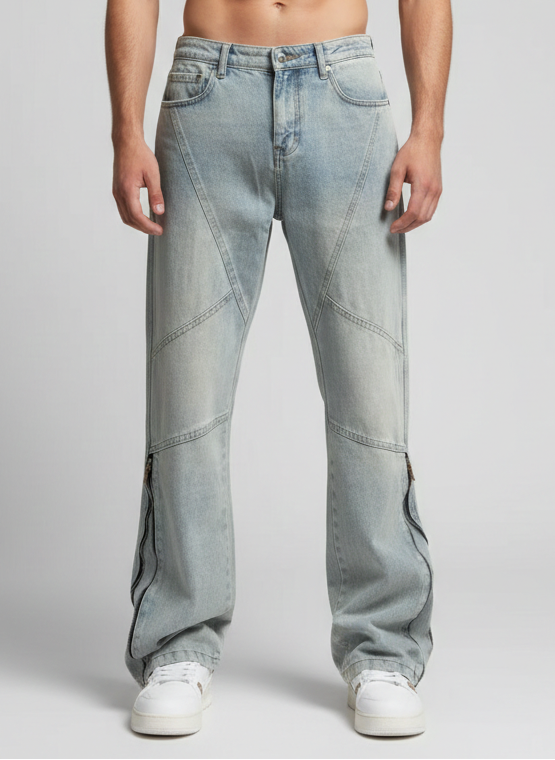 Gray Regular Fit Solid Jeans