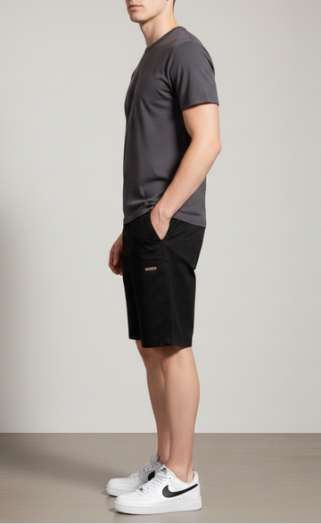 Cotton Black Shorts