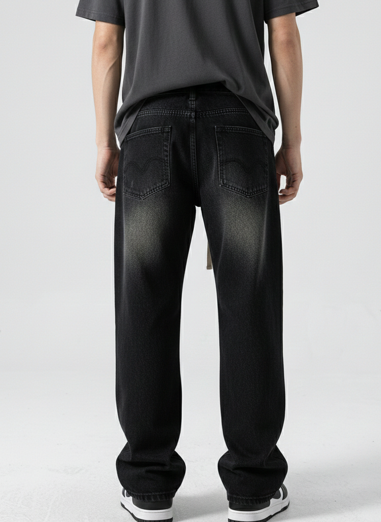 Black Regular Fit Solid Jeans